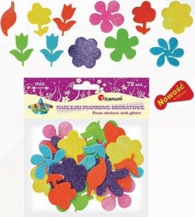 Dodatek dekoracyjny Craft-fun pianki samoprzylepne kwiaty brokat (EB101) - 307939