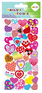 Naklejki 3D Puffy - Colorful Hearts, 9.5 cm x 22 cm, Happy Color