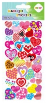  Naklejki 3D Puffy - Colorful Hearts, 9.5 cm x 22 cm, Happy Color