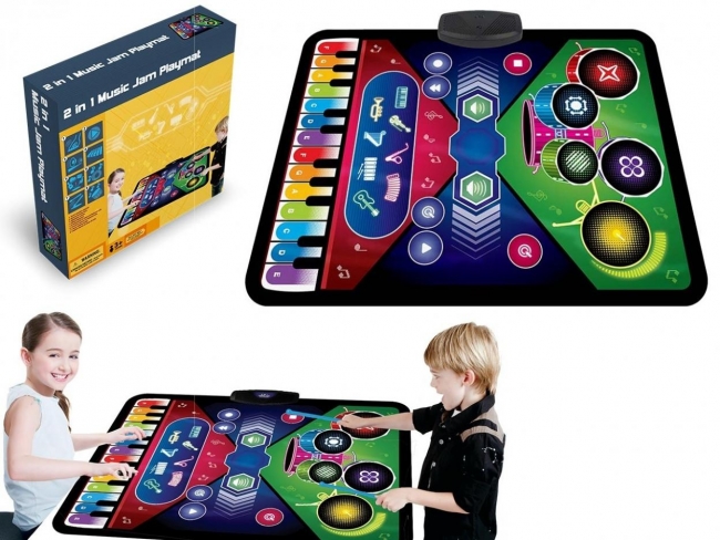 <img src='https://webimage.pl/pics/319/9/d5903631499319.jpg' style='height:440px' /> Mata muzyczna 2w1 Pianino + instrumenty