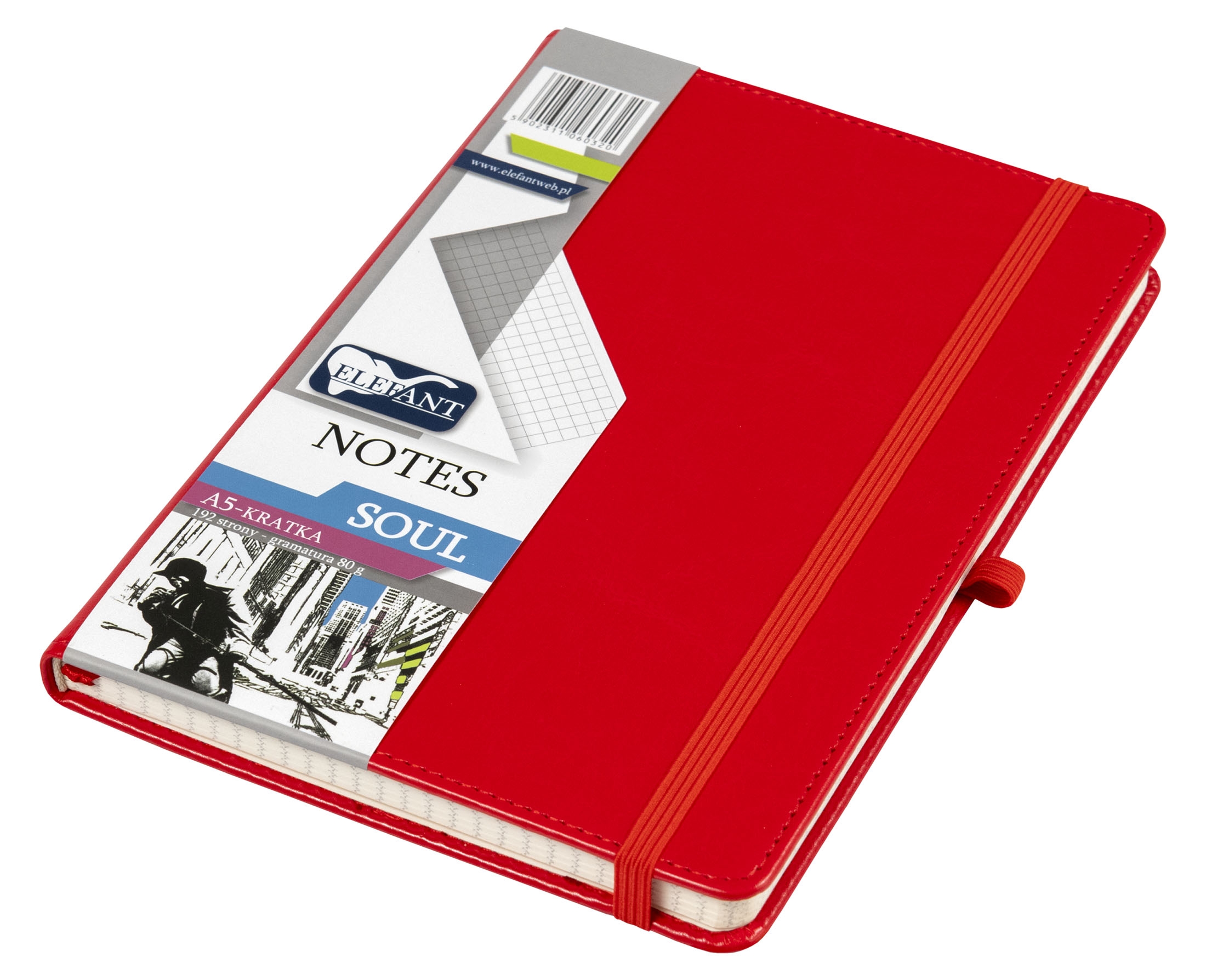 Notes Soul A5/192k. kratka - Czerwony