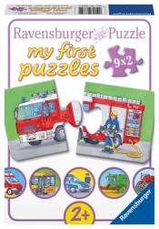 Ravensburger, Moje pierwsze puzzle 9x2: Pojazdy ratownicze (RAP073320)