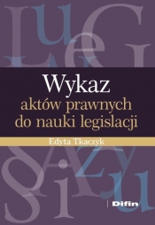 Wykaz aktów prawnych do nauki legislacji - Tkaczyk Edyta