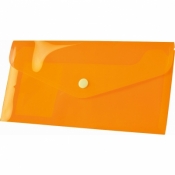 Teczka/koperta plastikowa na guzik Tetis DL - pomarańczowa (BT612-P)