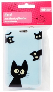 Etui na identyfikator wysuwane Cats - Black, Happy Color