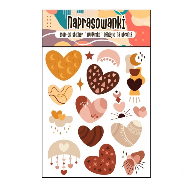 Naprasowanki Termo Naklejki na Ubrania DTF - Serca