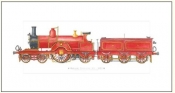 Karnet lokomotywa czerwona 12x23 + koperta