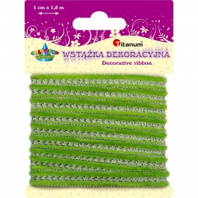 Wstążka dekoracyjna 1cm/1,5m - zielone jabłko (339433)
