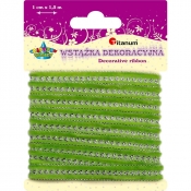 Wstążka dekoracyjna 1cm/1,5m - zielone jabłko (339433)