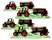 Traktor z drewnem