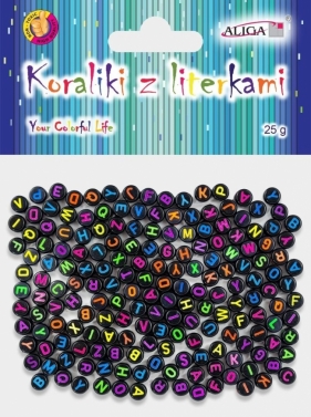 Koraliki plastikowe z literkami 7x4mm 25g