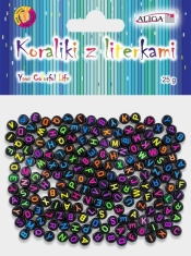 Koraliki plastikowe z literkami 7x4mm 25g