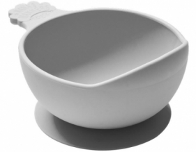 Miska silikonowa z przyssawką i uchwytem szara