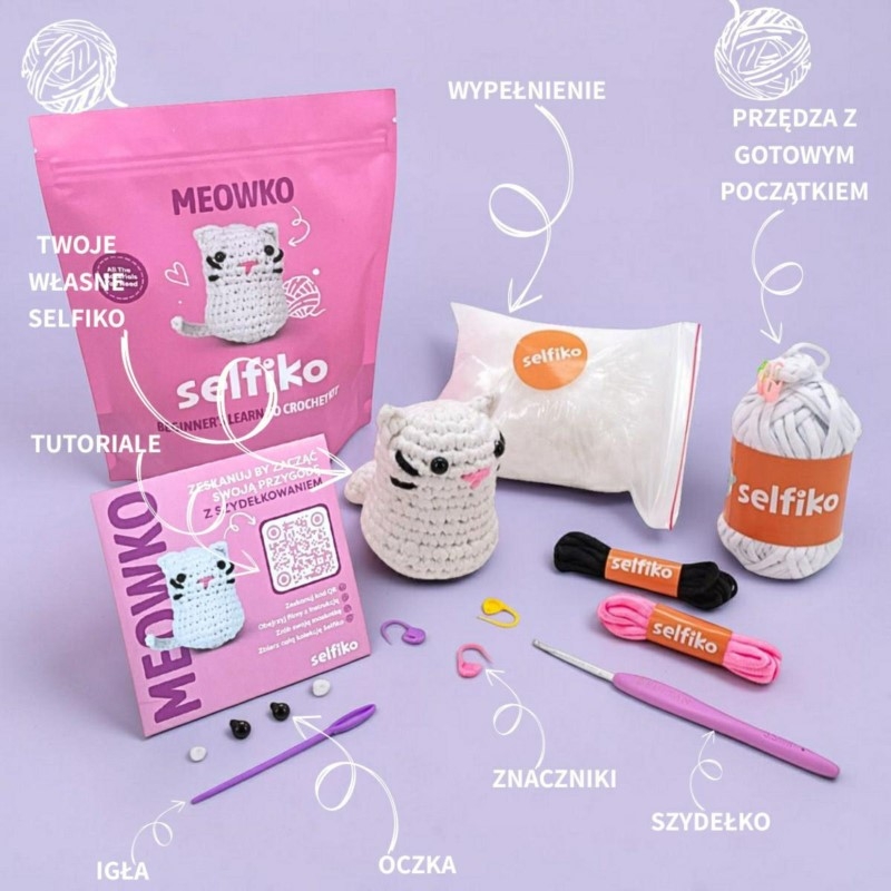 Zestaw do szydełkowania kotek Meowko