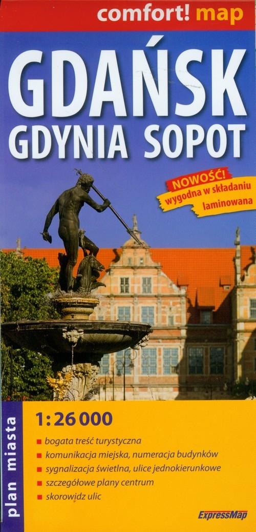 Gdańsk Gdynia Sopot plan trójmiasta 1:26 000