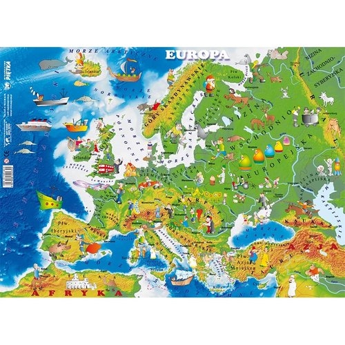 Europa mapa fizczna. Podkładka na biurko