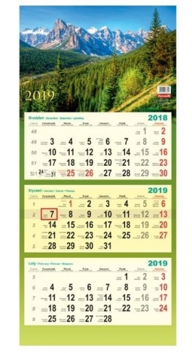 Kalendarz 2019 Trójdzielny Pejzaż-Góry DAN-MARK