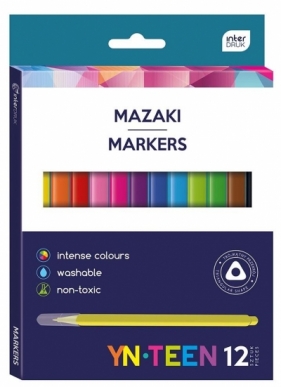 Mazaki trójkątne YN TEEN, 12 kolorów (408096)