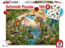 Puzzle 150 Dinozaury + tatuaże G3