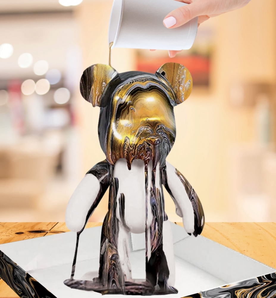 Zestaw do tworzenia kolorowego misia - metaliczny