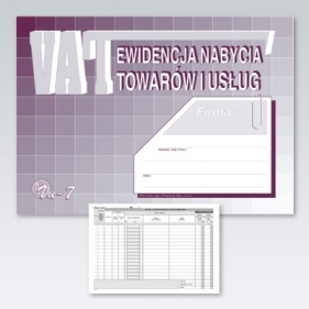 Ewidencja Vat nabycia towarów i usług A4 48 VU7