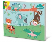 Puzzle drewniane ze zwierzętami do dotykania