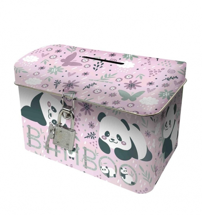 Skarbonka z kłódką Kuferek Panda