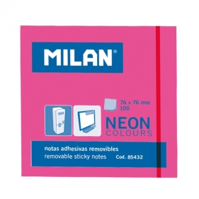 Karteczki samoprzylepne Milan Neon, różowe (85432)