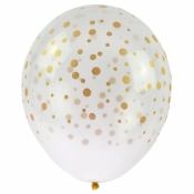 Balony transparentne z nadrukiem konfetti 30cm 5sz