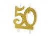 Świeczka urodzinowa 50 złota 7.5cm Kevin Prenger