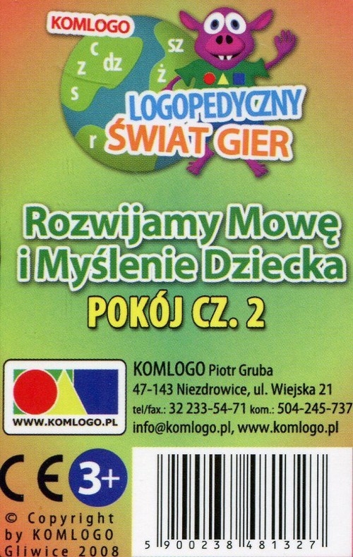 Karty Rozwijamy mowę i myślenie dziecka Pokój część 2