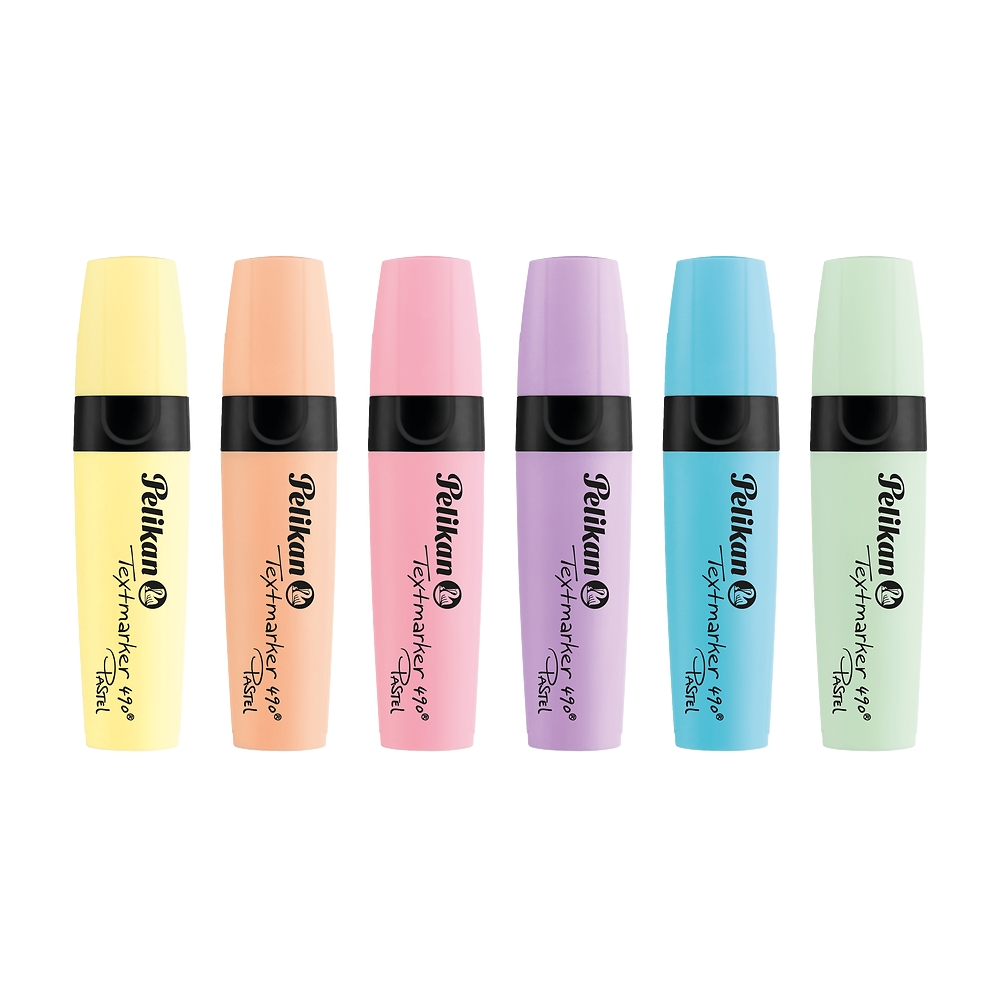 Zakreślacze Pelikan 490, 6 kolorów - Pastel