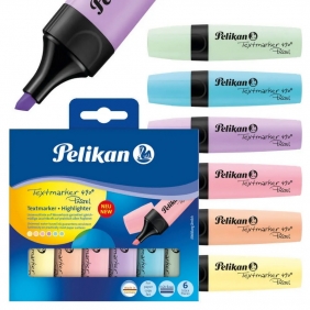 Zakreślacze Pelikan 490, 6 kolorów - Pastel (817325)