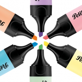 Zakreślacze Pelikan 490, 6 kolorów - Pastel