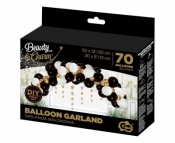 Girlanda balonowa B&C biało-złoto-czarna 70szt