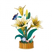Drewniane kwiatki 3D - Lilie, 85el.