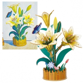 Drewniane kwiatki 3D - Lilie, 85el.