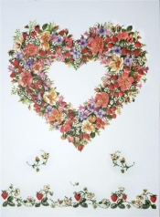 Karnet B6 + koperta MO4306 Serce z kwiatów