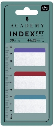 Zakładki indeksujące z linijką Pet 44x25mm 30szt
