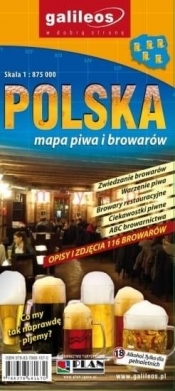 Mapa piwa i browarów - Polska 1:875 000 - Praca zbiorowa