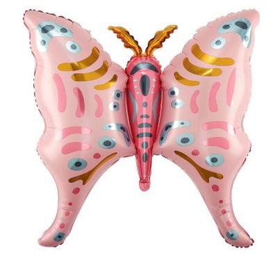 Balon foliowy Motyl różowo złoty