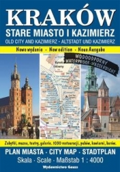 Kraków. Stare Miasto i Kazimierz. Plan miasta foliowany 1:4000 - Opracowanie zbiorowe