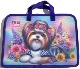 Teczka-torba A4+ zapinana na zamek z rączką Piesek