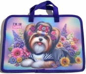 Teczka-torba A4+ zapinana na zamek z rączką Piesek