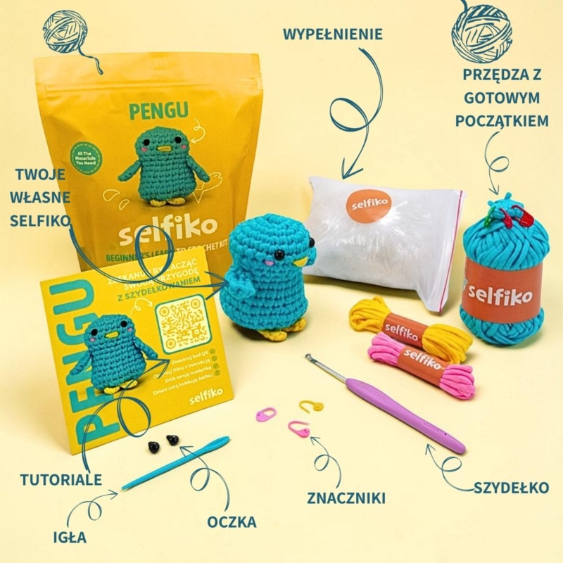 Zestaw do szydełkowania pingwin Pengu