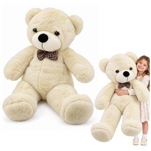 <img src='https://webimage.pl/pics/330/4/d5907990214330.jpg' style='height:440px' /> Pluszowy miś z kokardą kremowy 160cm
