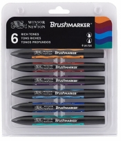 Zestaw pisaków Brushmarker Winsor & Newton - Rich Tones, 6 kolorów (17043829C)