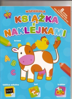 Wspaniała książka z naklejkami niebieska