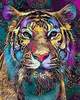 Malowanie po numerach - Spojrzenie tygrysa 40x50cm