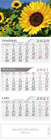 Kalendarz 2021 Trójdzielny Pole słoneczników CRUX